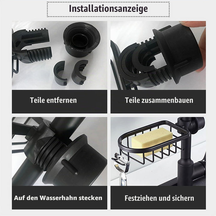 Wasserhahn Lagerregal, Spülbecken Organizer, Küchenarmatur Schwammhalter, Spülbecken Organizer Hänge