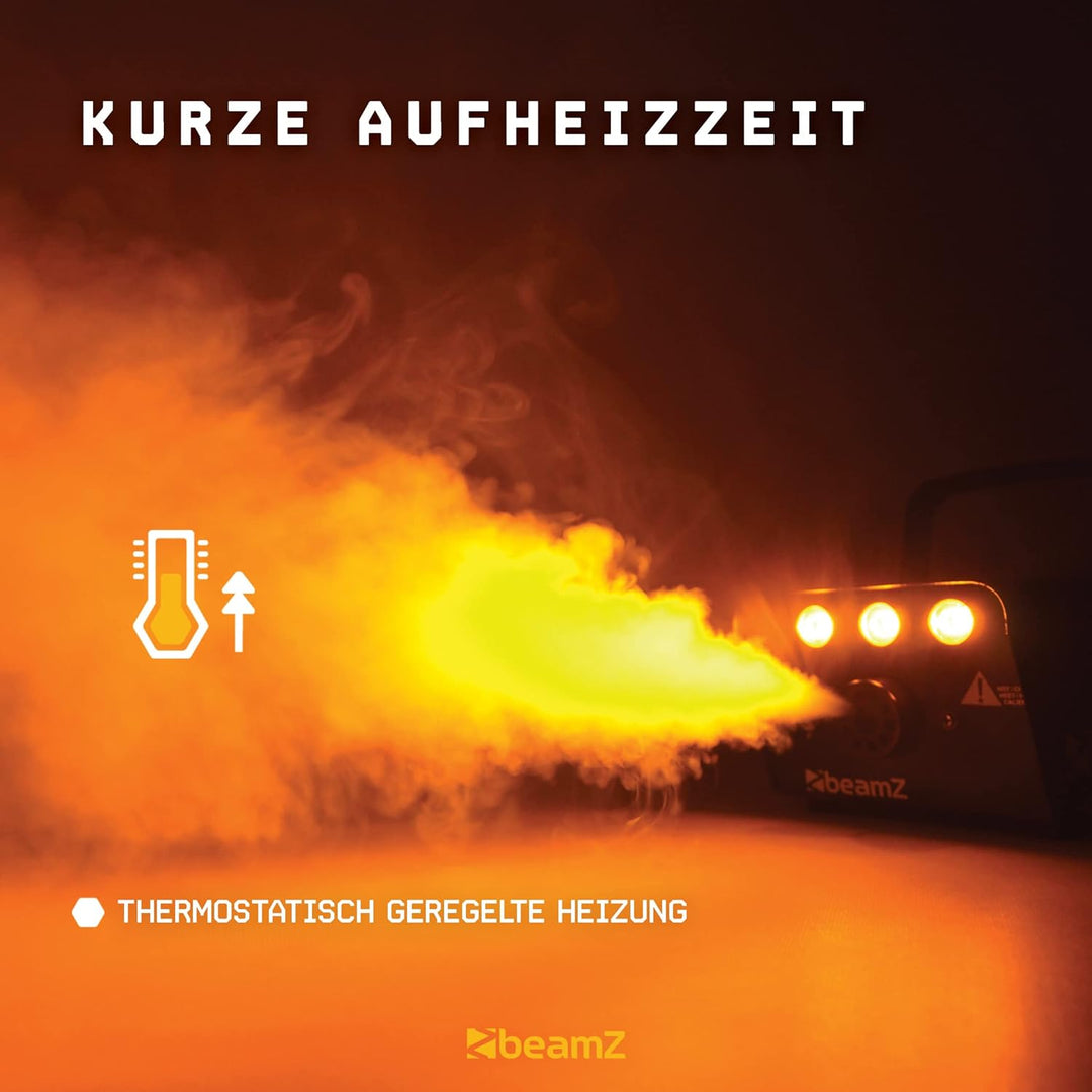 BeamZ S700-LED Nebelmaschine mit LED Flammeneffekt 700 Watt, Fogger, Party Rauchmaschine, Fog Machin