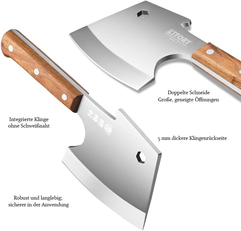 Kitory Hackmesser 15 cm Klinge, Küchenbeil für gefrorenes Fleisch und grosse Knochen, Extrem Scharf