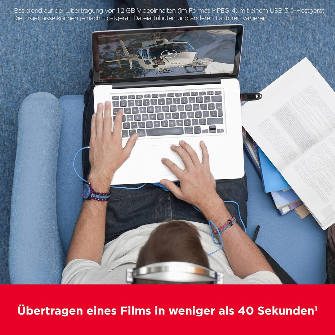 SanDisk Ultra USB 3.0 Flash-Laufwerk 128 GB (SecureAccess Software, Passwortschutz, Übertragungsgesc