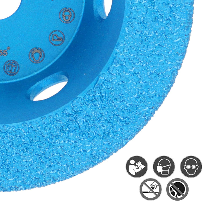 PRODIAMANT Diamant universal Schleiftopf 75mm Aufnahme 10mm für 12 V Akku Winkelschleifer mit Vacuum