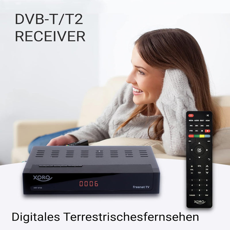 DVB-C/T2 Combo Receiver XORO HRT 8730 Hybrid mit USB Mediaplayer, PVR Ready, Timeshift, integriertes