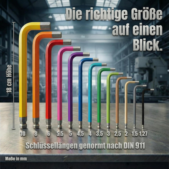 STAHLGUT 13er Innensechskantschlüssel Set, Werkzeuge, Werkzeug Set, Tools, Tool Set, Fahrrad Werkzeu