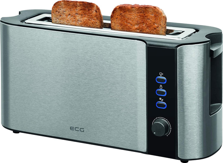 ECG ST 10630 SS Toaster, Rostfreier Stahl, Schwarz-silber