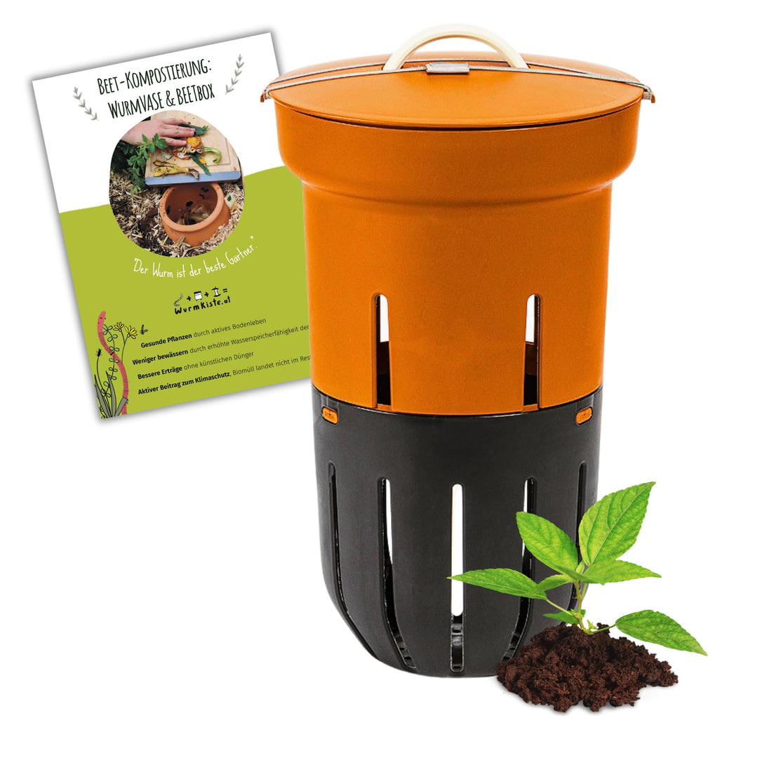 Beetkomposter Wurmvase XL - Wurm Komposter Garten zum Eingraben inkl. Wurmkiste Anleitung, Wurmvase