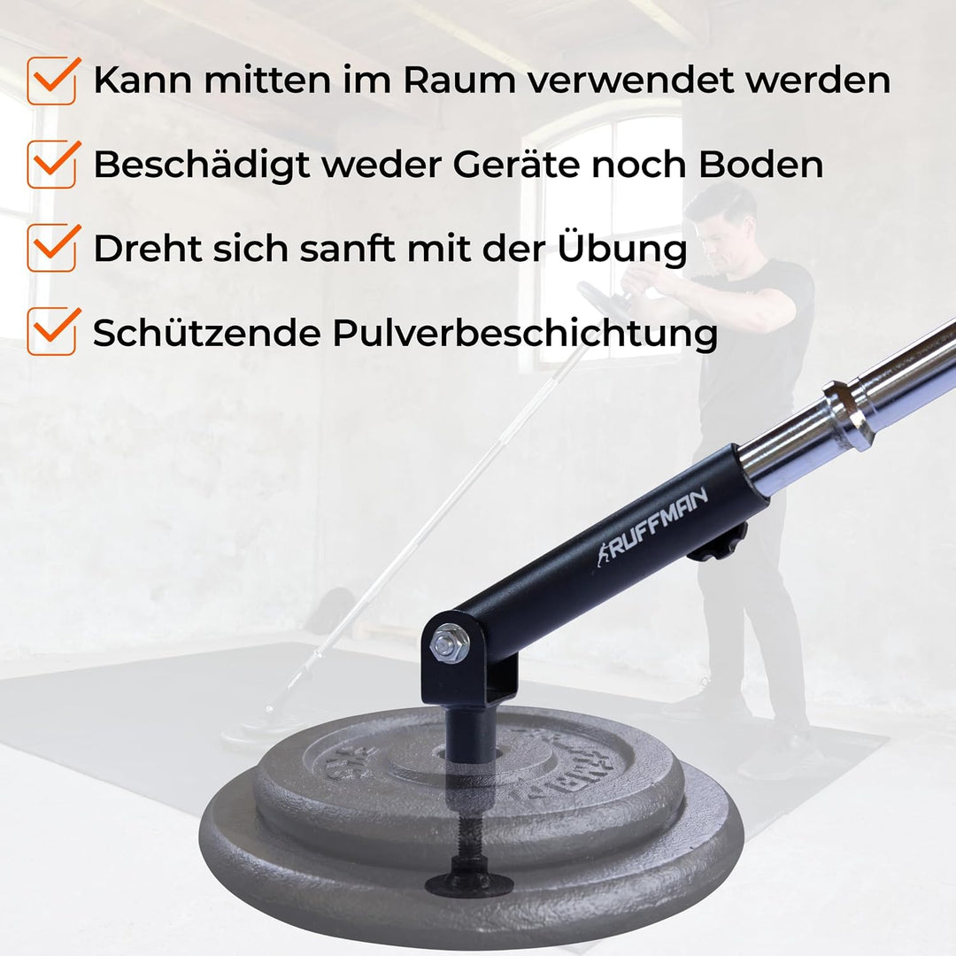 Ruffman Landmine support für Langhanteln 30mm – T Bar Row - Fitness Langhantel Rudergriff - Rückentr