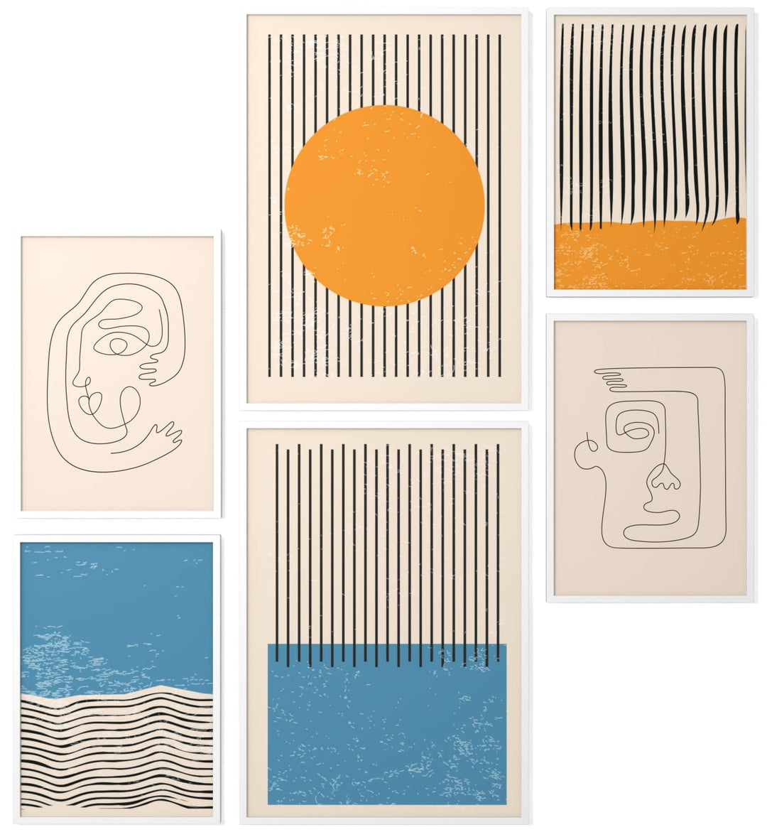 Papierschmiede® Mood Poster Set Hot and Cold, Fertiges Bilder Set mit Rahmen (Holz, weiss), Wohnzimm