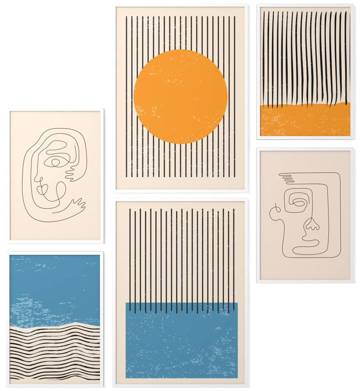 Papierschmiede® Mood Poster Set Hot and Cold, Fertiges Bilder Set mit Rahmen (Holz, weiss), Wohnzimm