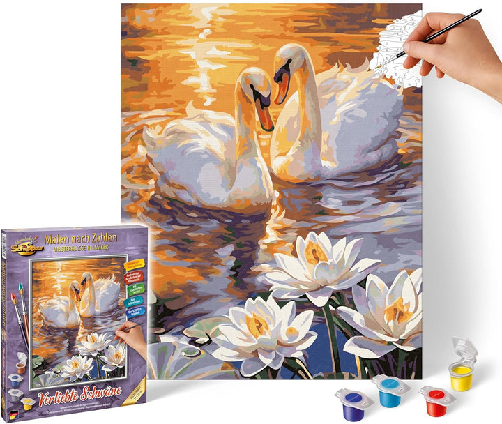 Schipper 609240923 Malen nach Zahlen – Verliebte Schwäne - Bilder malen für Erwachsene, inklusive Pi