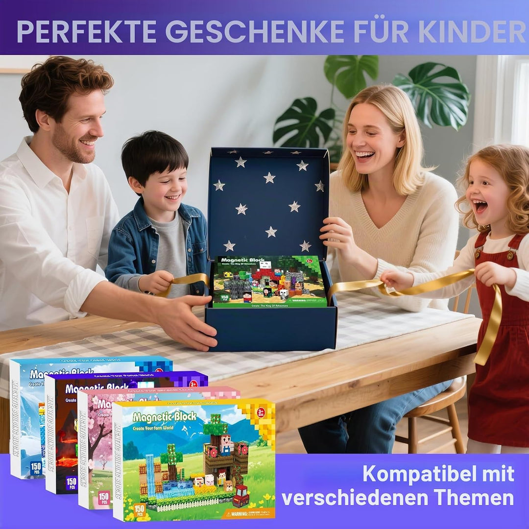 Magnetische Bausteine 150 PCS, Magnetbausteine für 3+ Jahre, Magnet Spielzeug Sets für Kinder Jungen