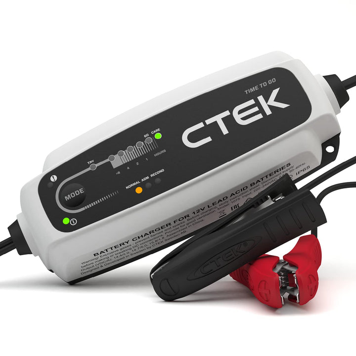CTEK CT5 Time to Go, Batterieladegerät 12V, Batteriepfleger Mit Countdown-Funktion, Startanzeige, Ei