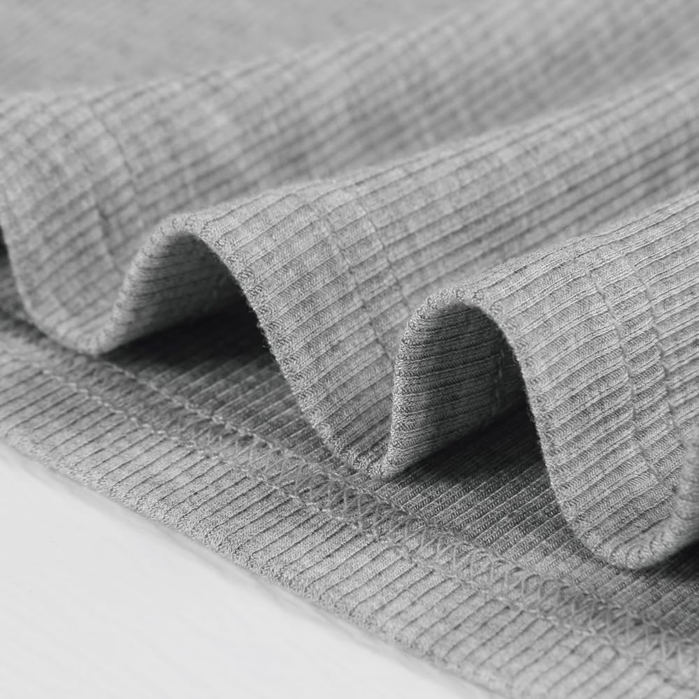 Artfish Damen-Top mit quadratischem Ausschnitt, langärmelig, gerippt, eng anliegend, lässig, bauchfr