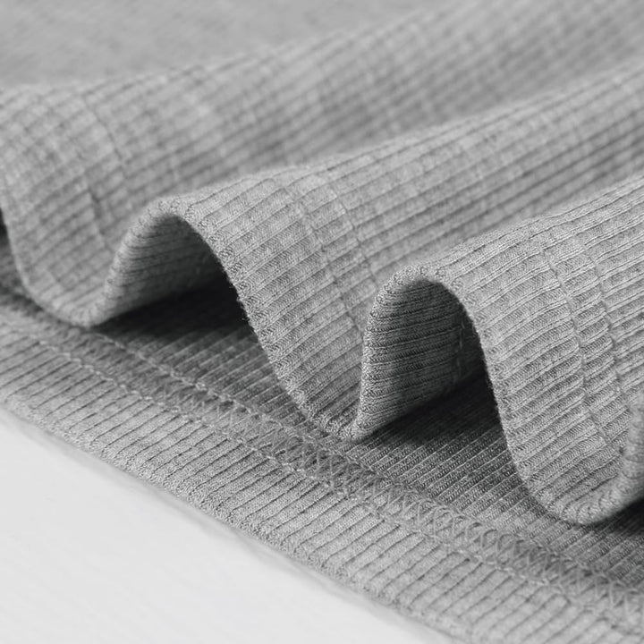 Artfish Damen-Top mit quadratischem Ausschnitt, langärmelig, gerippt, eng anliegend, lässig, bauchfr