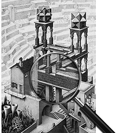 Giallobus - Bild - Druck AUF LEINWAND - Escher - Wasserfall - 50 x 70 cm, 50 x 70 CM