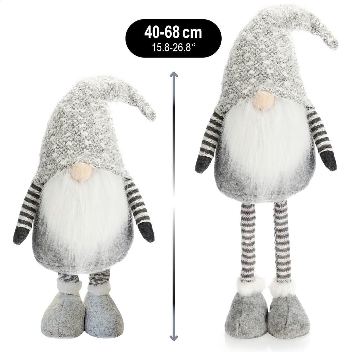 com-four® Grosse Wichtelfigur in XXL für die Weihnachtsdeko, Handmade winterliche Stand-Figur als sc