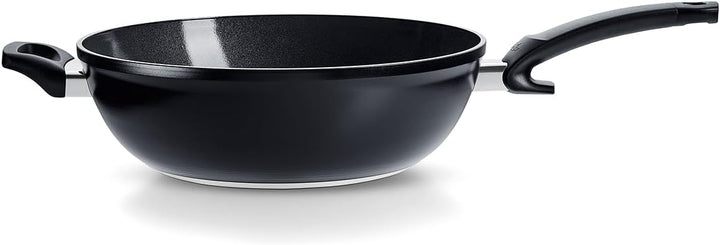 Fissler Ceratal Orbit Black/Aluminium-Wok (Ø 32 cm, 6 L) grosse Keramik-Bratpfanne beschichtet antih