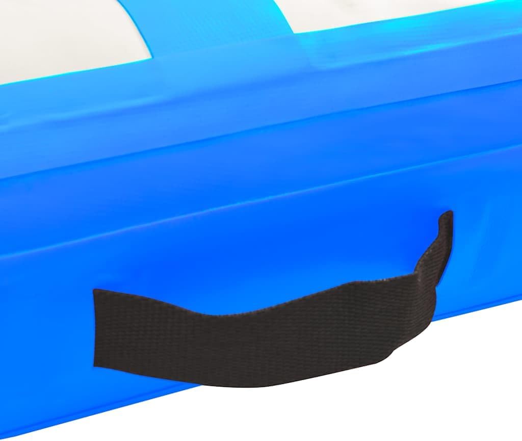 Aufblasbare Gymnastikmatte 800x100x PVC Blau mit Pumpe rutschfest wasserdicht reissfest gelenkschone