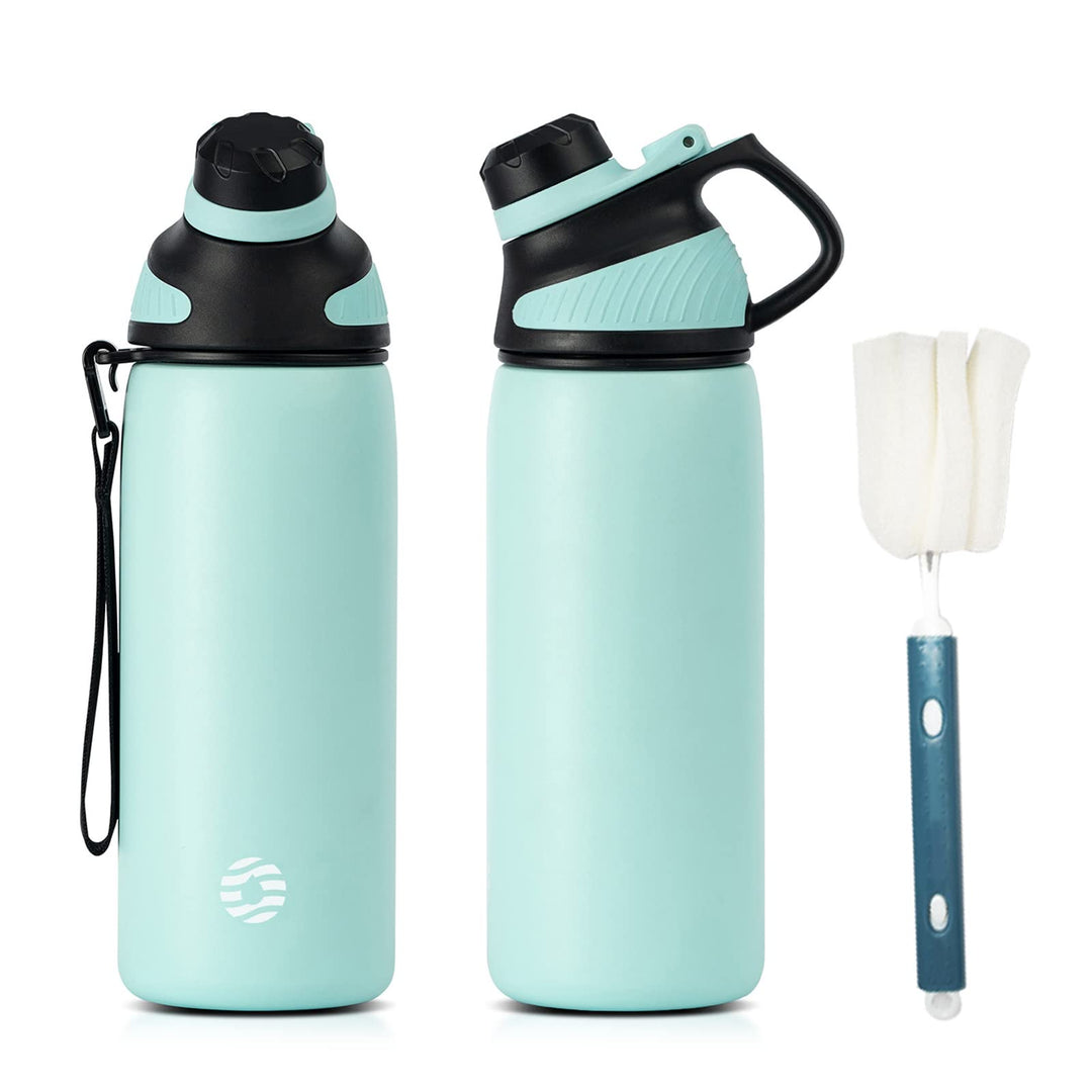 Fjbottle Edelstahl Trinkflasche Sport mit Magnetischem Deckel 1L, 800ml, 600ml, 400ml BPA-Frei Ausla