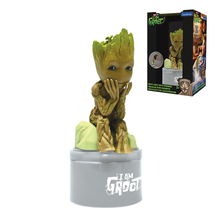 Lexibook, Marvel Guardians of The Galaxy, Groot Nachtlicht mit Lautsprecher für Kinderzimmer, weiche