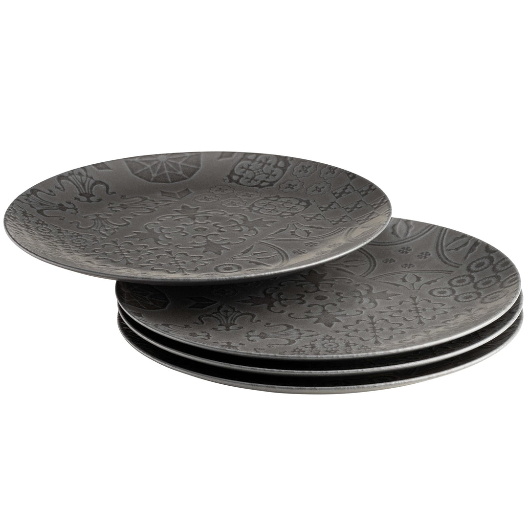 MÄSER 935077 Serie Tiles Grosse runde Platzteller in modernem Vintage Stil, Deko-Teller aus Keramik