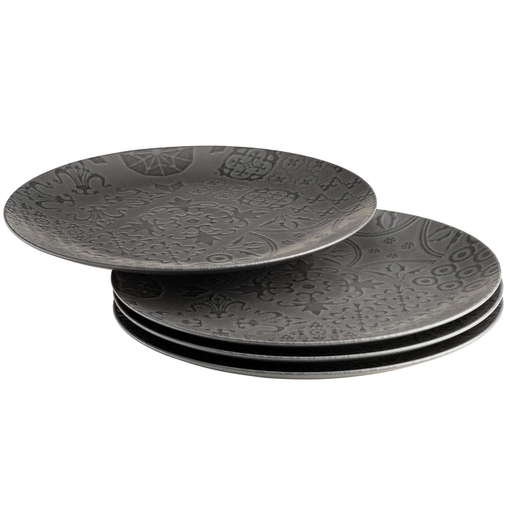 MÄSER 935077 Serie Tiles Grosse runde Platzteller in modernem Vintage Stil, Deko-Teller aus Keramik