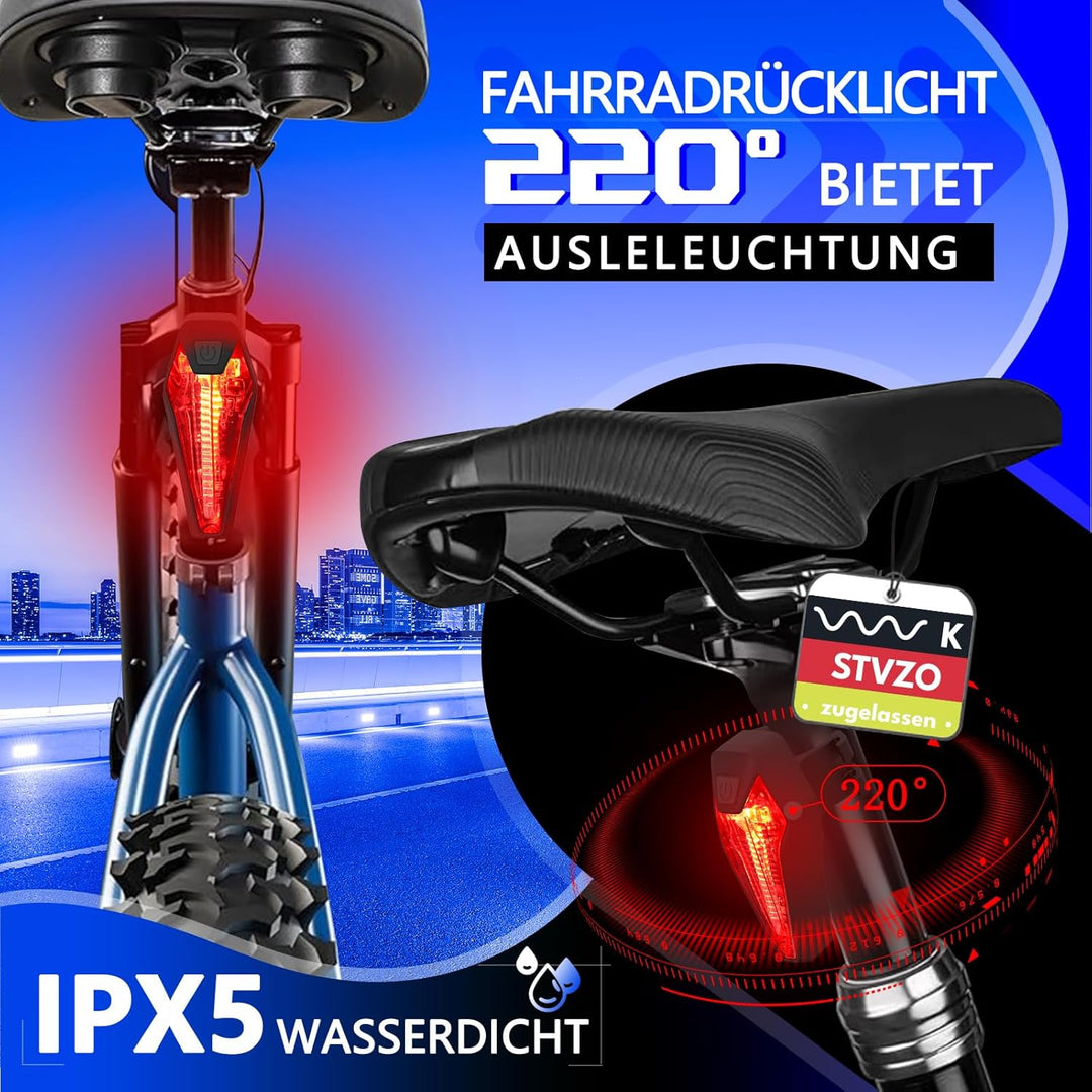Fahrradlicht Set,StVZO Zertifizierte Fahrradbeleuchtung,USB Typ C Aufladung Fahrrad Lichter Led Set,
