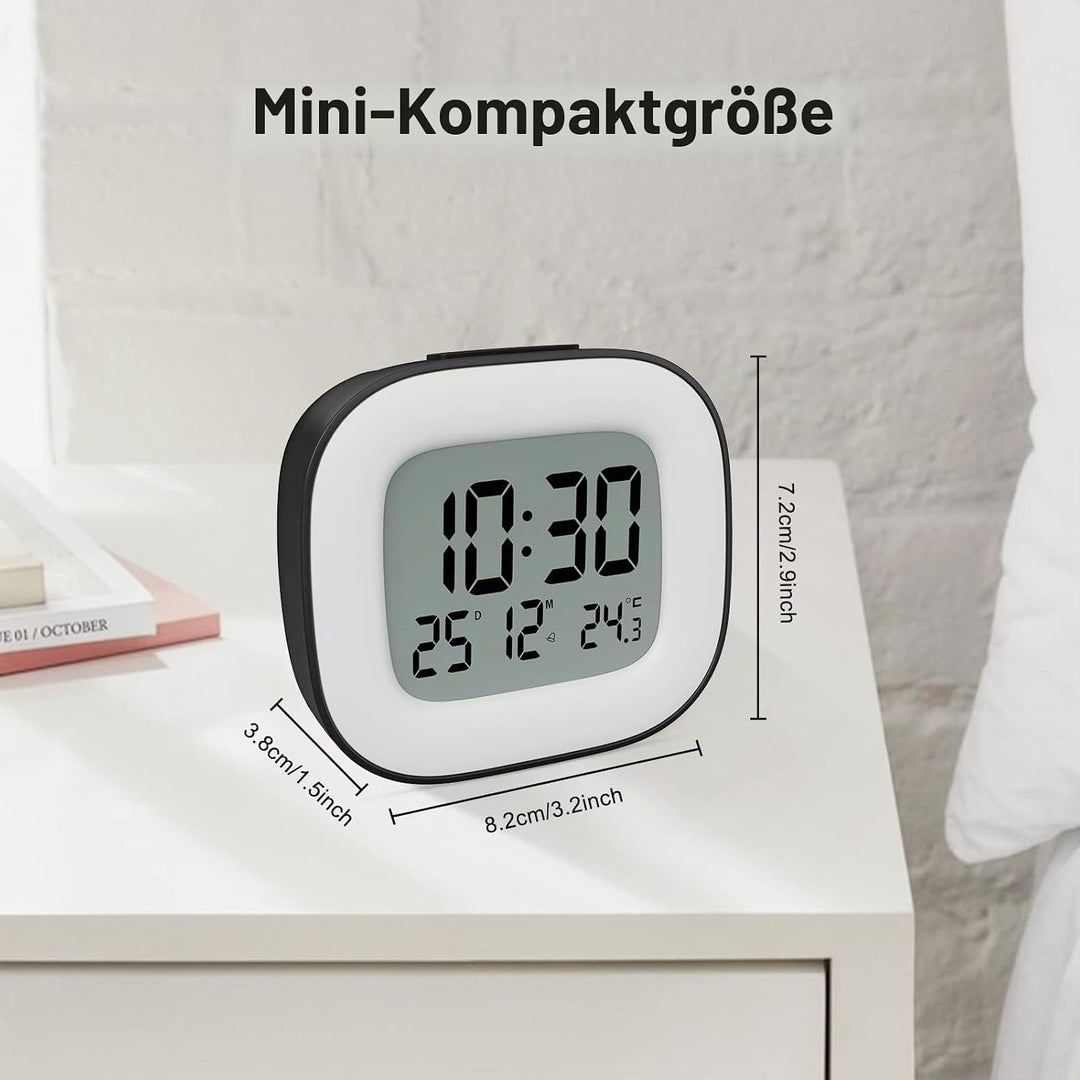 Wecker Digital, Wecker Batteriebetrieben Bettseite - Tischuhren mit Temperaturanzeige, Schlummerfunk