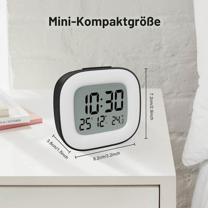 Wecker Digital, Wecker Batteriebetrieben Bettseite - Tischuhren mit Temperaturanzeige, Schlummerfunk