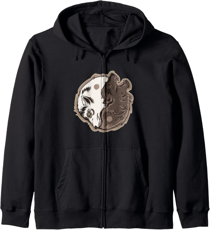 Yin Yang Wölfe Kapuzenjacke