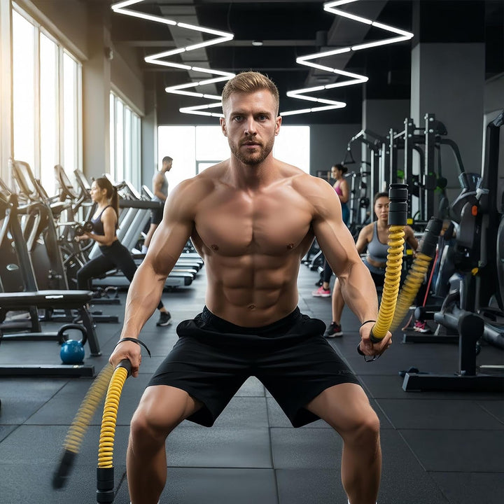 Generisch Battle Rope Ohne Seil, Battle Ropes Ohne Seil, Battles Rope, 2pcs Fitnessstöcke, 4pcs Gewi