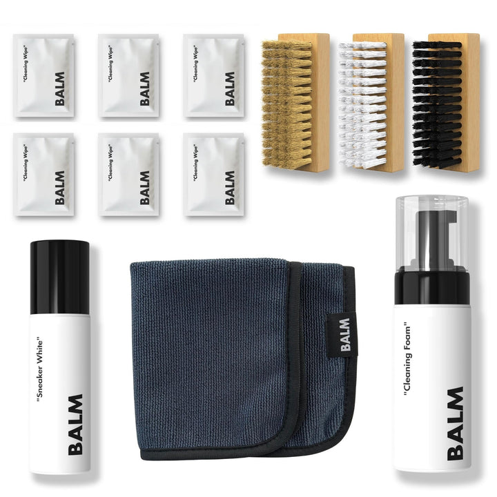 BALM Schuhputzsets – Premium Sneaker Reiniger & Schuhpflegeset für Leder, Textil, Suede, Nubuk etc –