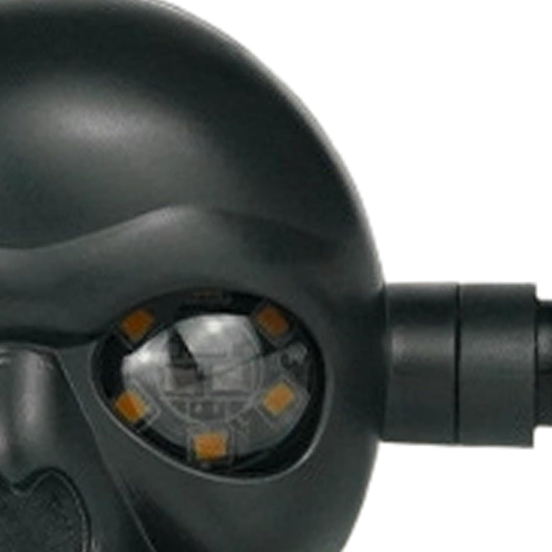 Feurige Totenkopflampe - Universal 12V Blinklicht Paar wasserdicht mit Glow Fackeln Set mit Glanz Mo
