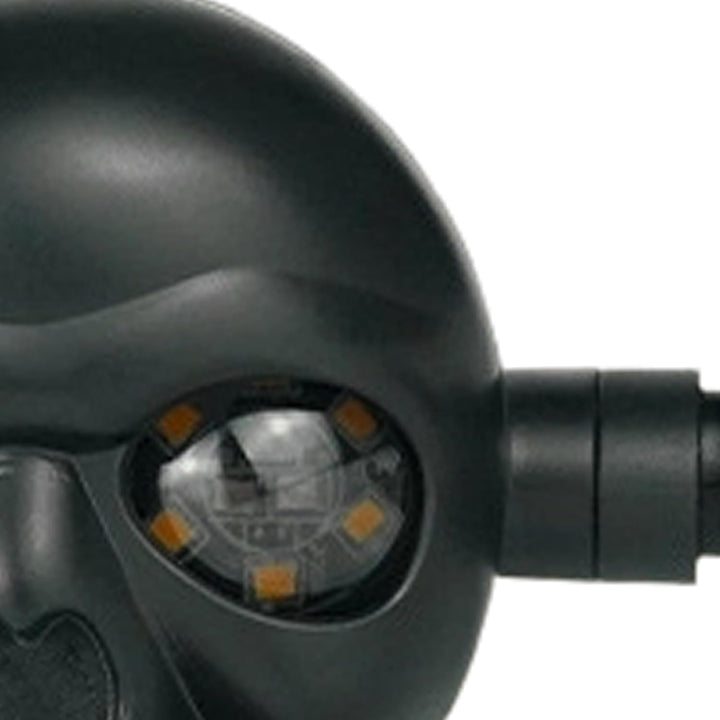 Feurige Totenkopflampe - Universal 12V Blinklicht Paar wasserdicht mit Glow Fackeln Set mit Glanz Mo