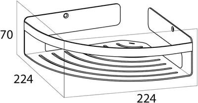 Tiger Caddy Duschkorb, Eckversion gross, Duschablage aus gebürstetem Edelstahl Edelstahl Gebürstet G