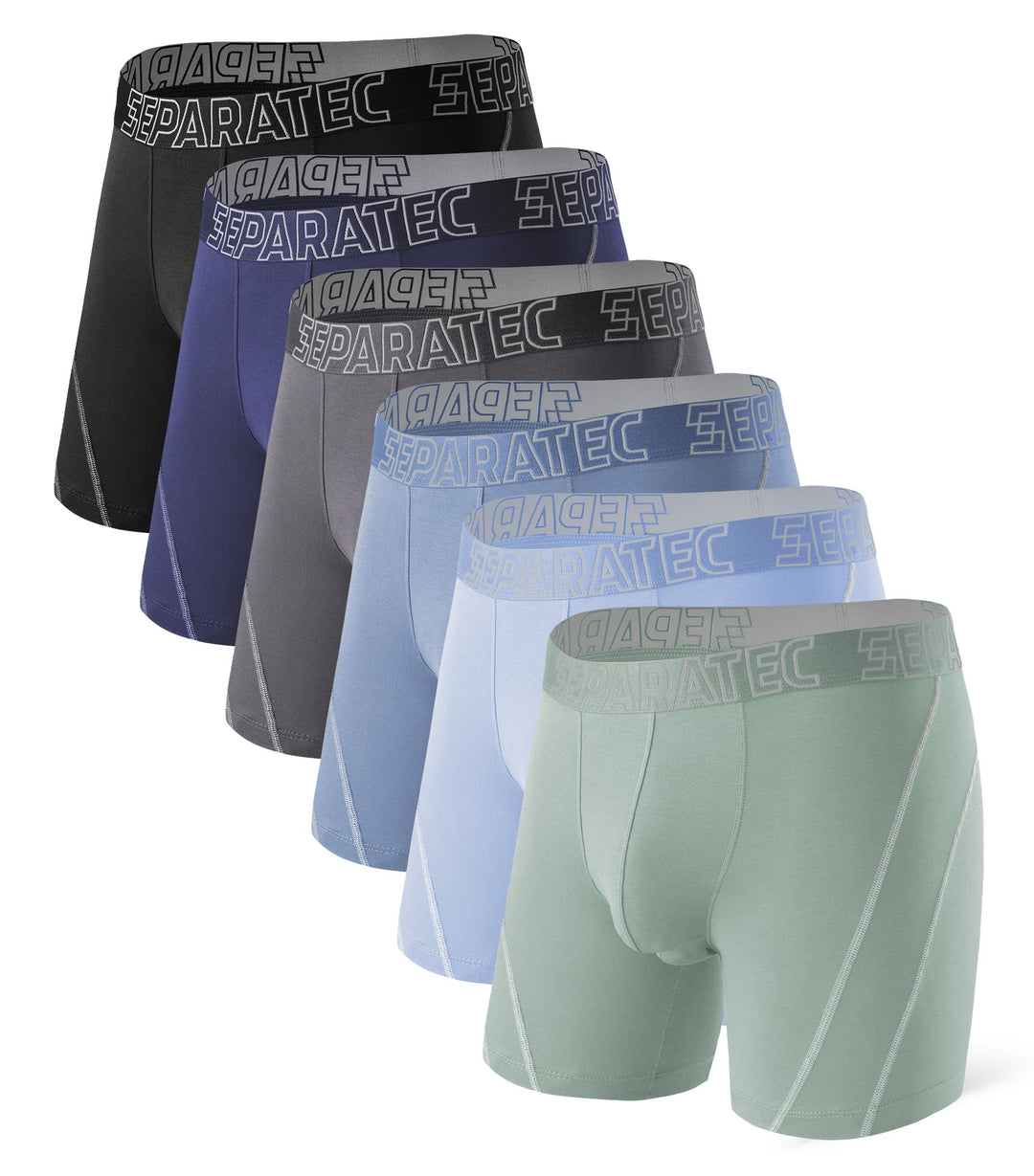 Separatec Herren Boxershorts Glattes Bambus Rayon mit getrennten Beuteln Unterwäsche 3er Pack Boxers