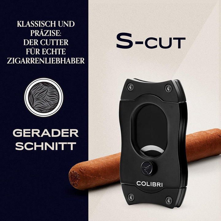 Colibri S-Cut Zigarrenschneider - Klassischer Gerader Schnitt - Bis zu 66 Ringmass Zigarren - Ergono