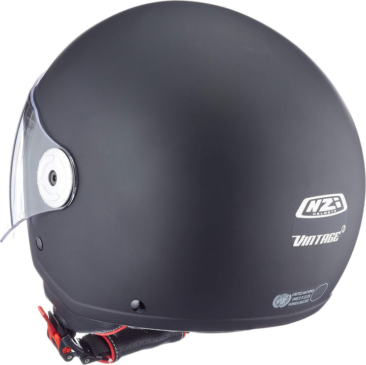 NZI Unisex-Adult Vintage 3 Helmet XL MATT BLACK, XL MATT BLACK