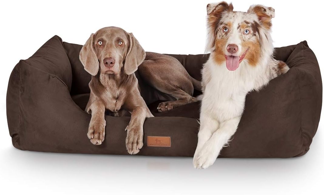 Knuffelwuff Hundebett Dreamline aus Velours XL 105 x 75cm Braun
