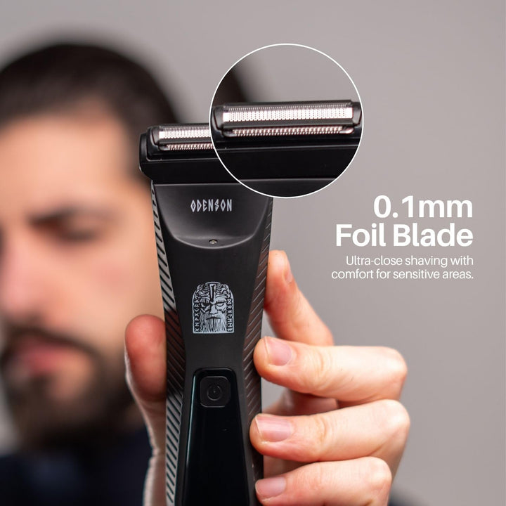 Odenson Stone Shaver Bart- und Körperrasierer für Herren, kabellos, wasserdicht, Haarschneider und T