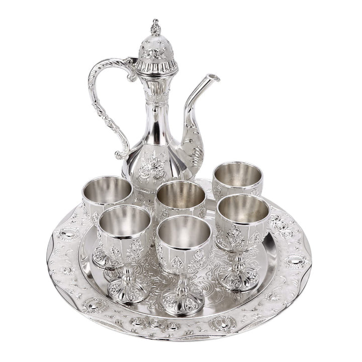 Vintage Exquisite Metall Weinglas Krug Set,Retro Türkischen Europäischen Stil Kunsthandwerk Teekanne