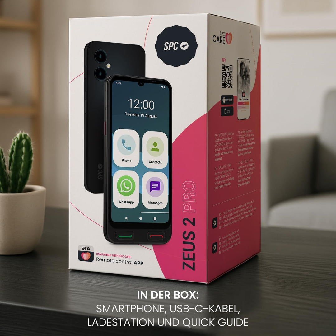 SPC Zeus 2 Pro - Smartphone für Senioren Kompatible mit App Fernverwaltung und -ortung | Easy-Mode,