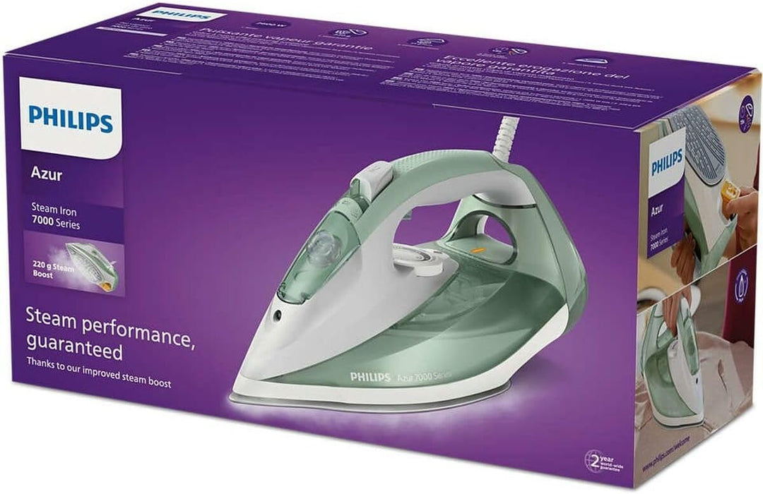 Philips 7000 series DST7012/70 ferro da stiro Ferro a vapore SteamGlide Plus 2600 W Verde, Grigio (I