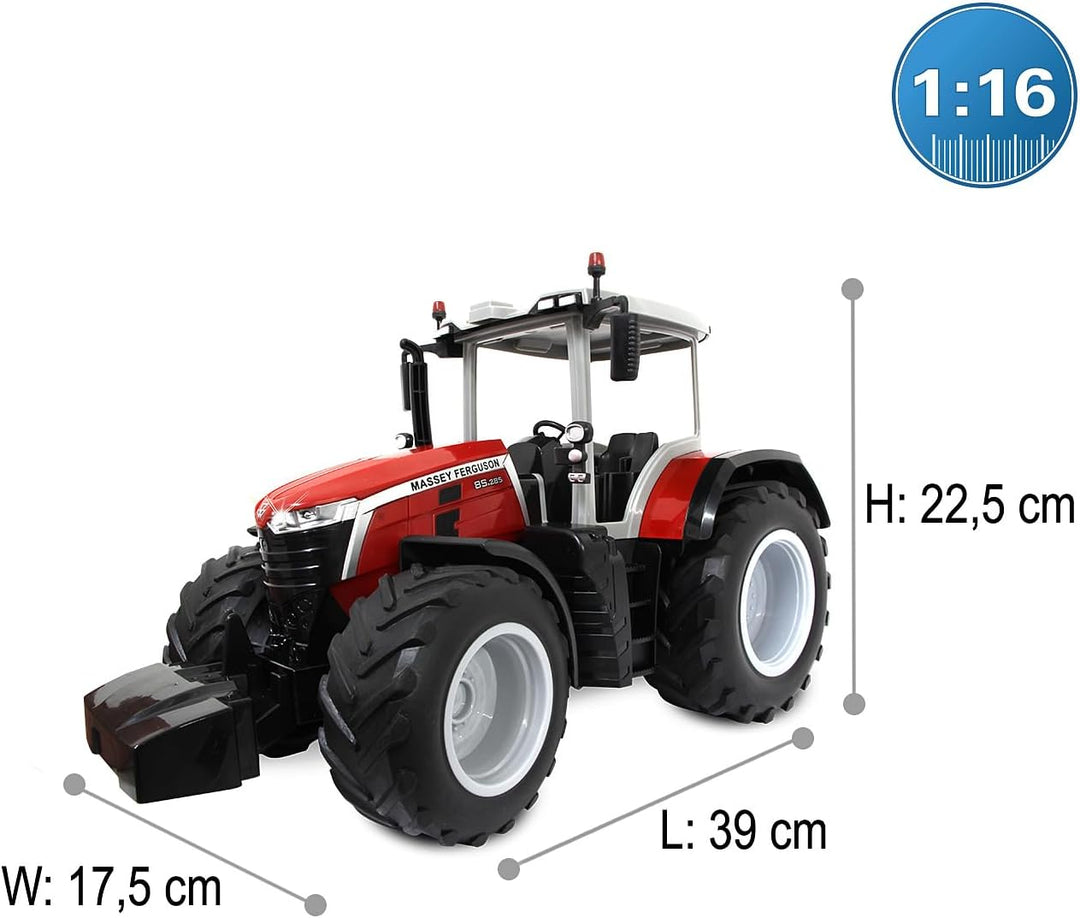JAMARA 405301 Massey Ferguson 8S.285 1:16 2,4Ghz-RC Traktor, Motorsound (abschaltbar), Rückfahrwarns