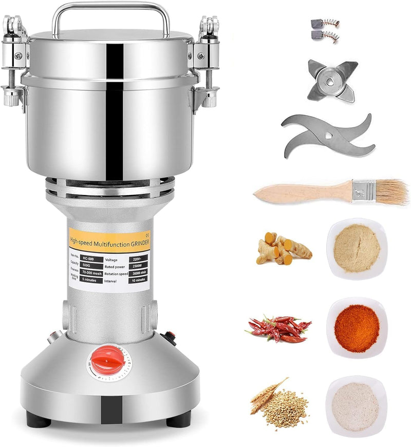 Kotsy Tragbare Getreidemühle ,Herb Grain Spice Getreidemühle Mühle Mehl Pulver Maschine 220 V,3 Klin