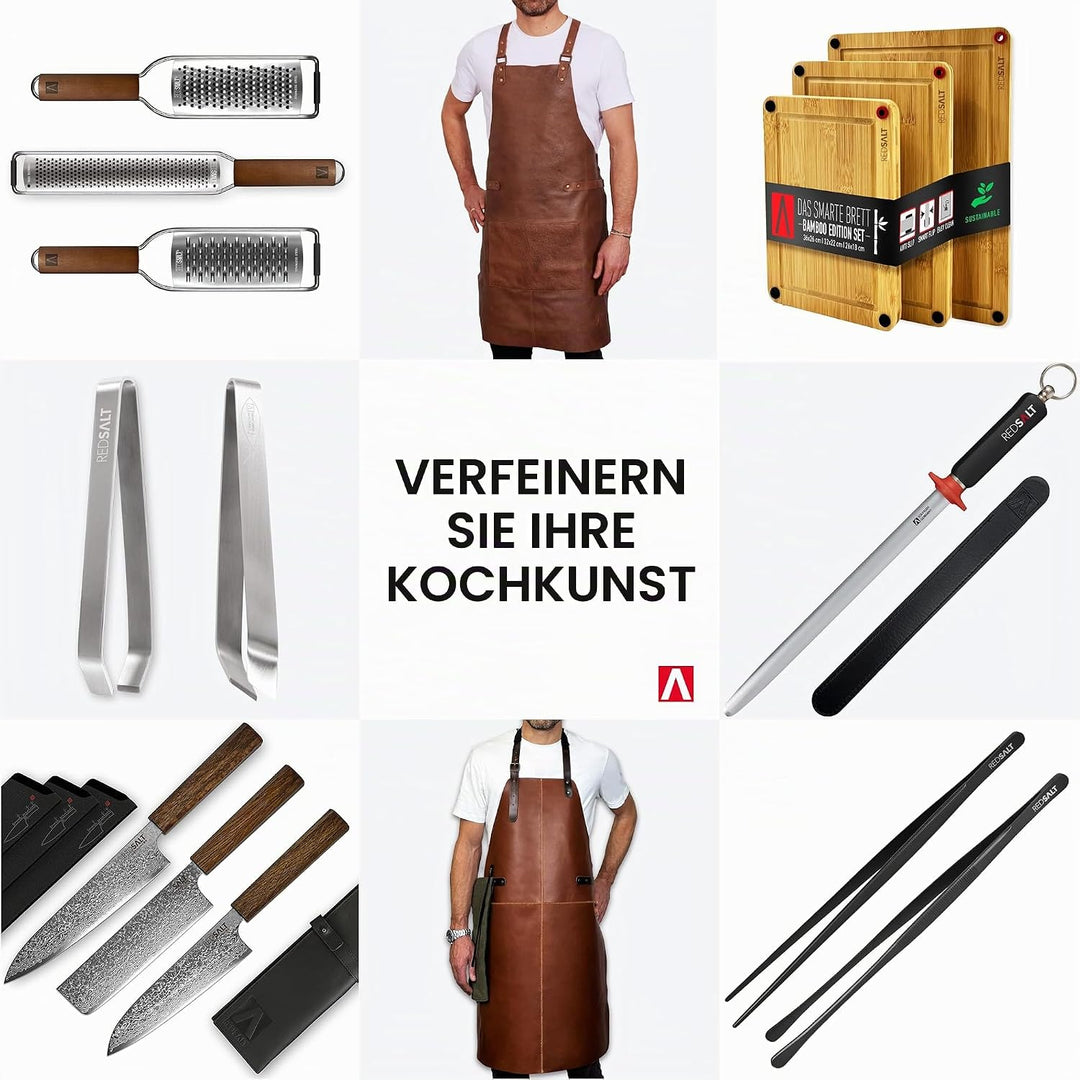 REDSALT® innovatives Bambus Holz Schneidebrett XL 50x36x2,5cm | beidseitig rutschfest antibakteriell