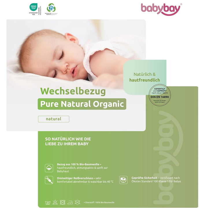 babybay Premium Wechselbezug Pure Natural Organic passend für Modell Original, für Modell Original