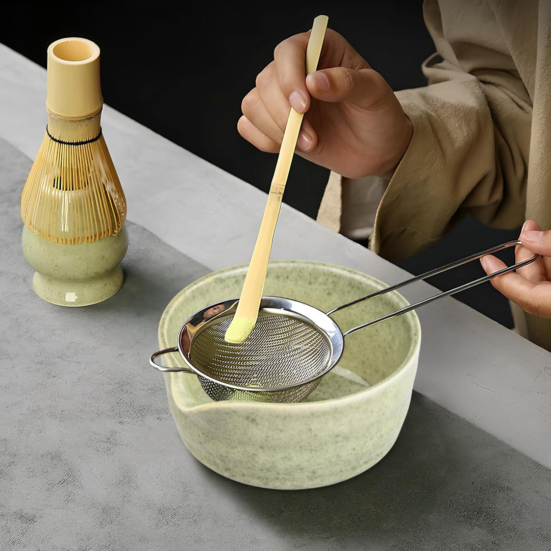 5 in 1 Matcha Set Japanisches Matcha Tee Set mit Matcha Besen, Matcha Schale mit Ausgiesser, Matcha