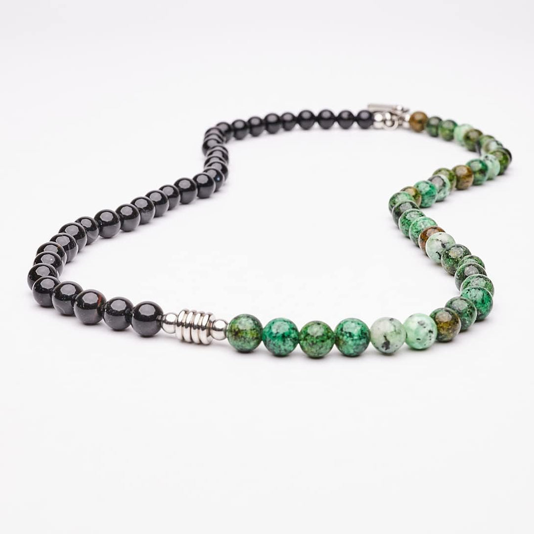Handgemachte Herren Tigerauge Onyx Perlenkette Kette Natürliche Edelsteine Heilung Kristallschmuck (