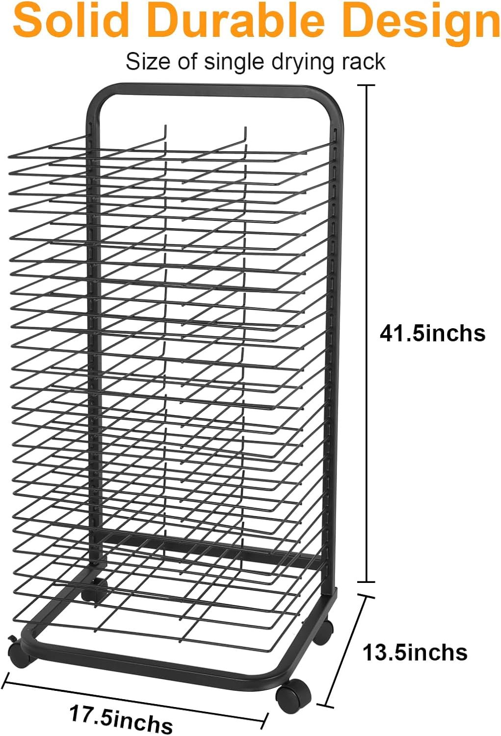 Bilder Trockengestell, Kunst-Trockenständer mit 25 abnehmbare Fächer & Rädern, Mobiles Bildertrocknu
