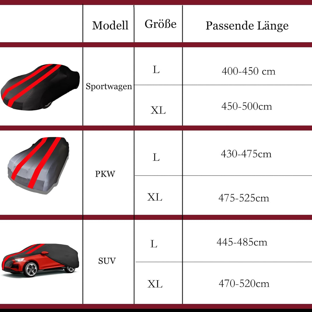 Autoabdeckung Indoor Stretch für 450-500cm Sportwagen Auto Abdeckplane Winter Staubdichte Autogarage